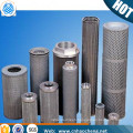 Corrosion resistance 40um 304 stainless steel wire mesh media polymer pleated filter cartridge with thread 222 226 215